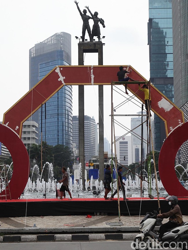 Bundaran HI Bersolek Jelang Jakarta Light Festival Imlek