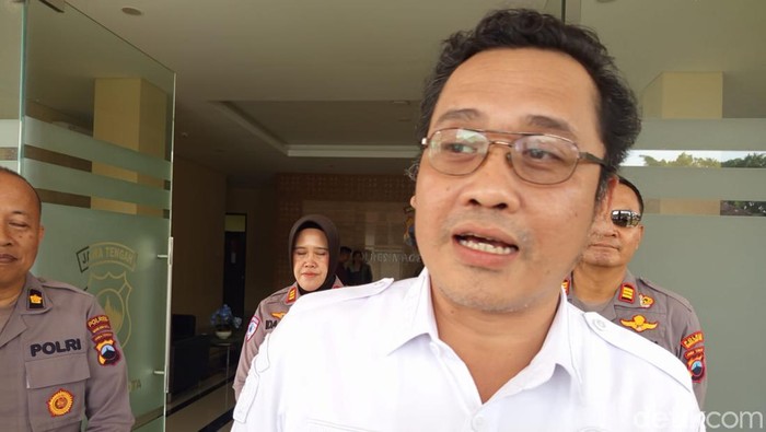 Bupati Magelang Grengseng Pamuji di Polres Magelang Kota, Kamis (11/2/2026).