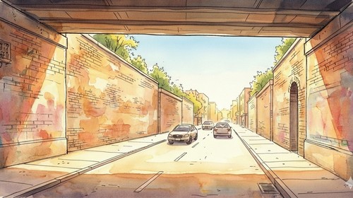 Ilustrasi underpass. (Gemini AI)