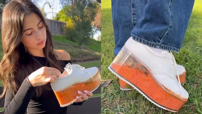 Nyeleneh! Kari Ayam Disajikan di Dalam Sol Sepatu