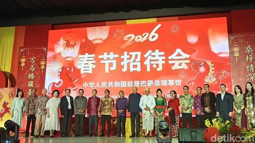 Perayaan Imlek 2026 yang dihadiri Gubernur Bali bersama Konsul Jenderal Republik Rakyat China di Denpasar, Selasa (10/2/2026).