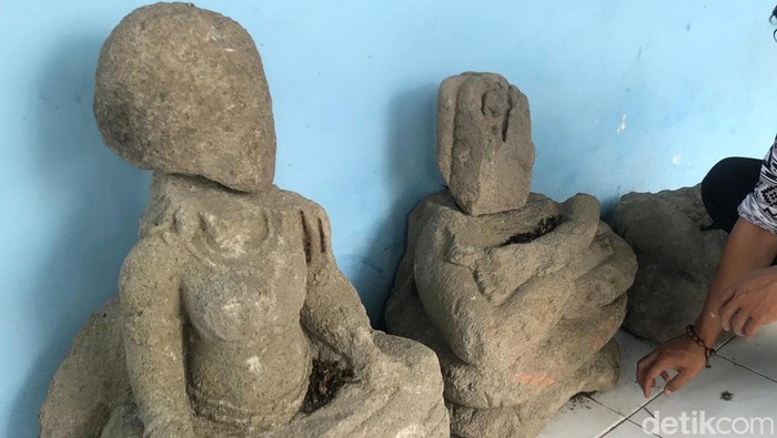 Batu arca diduga cagar budaya ditemukan di Boyolali, Kamis (12/2/2026).