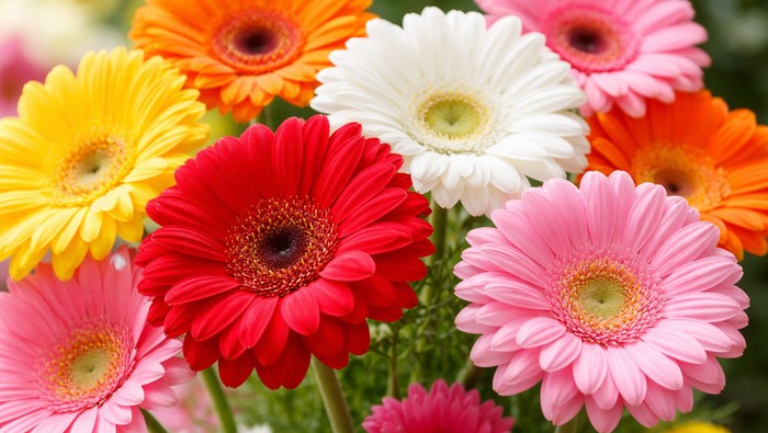 Bunga gerbera berbagai warna untuk kado hari Valentine.