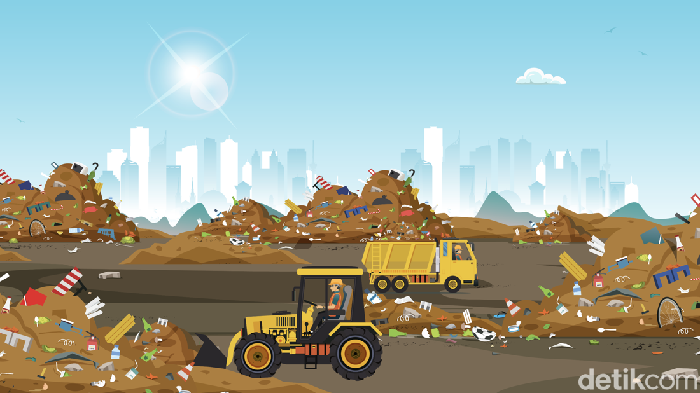 Ilustrasi sampah Jakarta