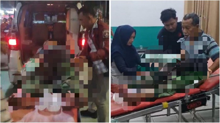 Pasutri yang dibacok oleh OTK di tokonya di Lampung Selatan