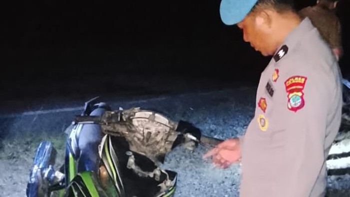 Polisi mengamankan motor yang terlibat kecelakaan maut di Bolaang Mongondow.