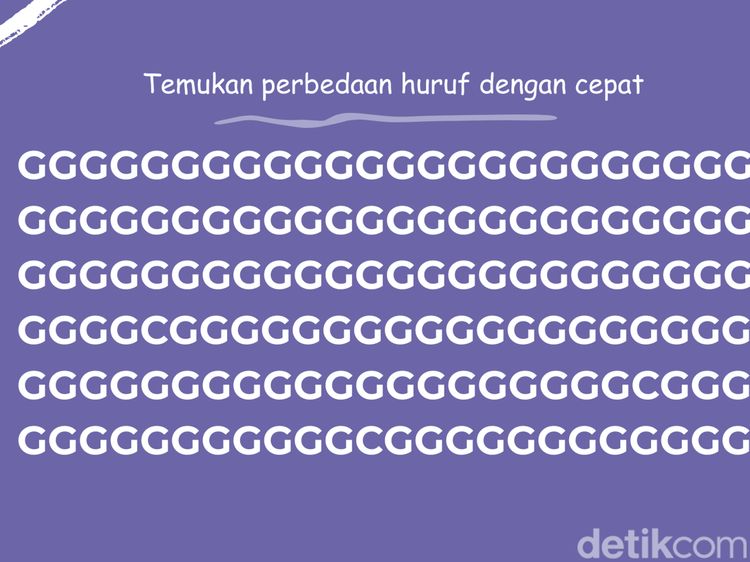 Uji Ketelitian Mata, Temukan Huruf dan Angka yang Berbeda!