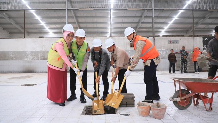 Groundbreaking SPPG di Kota Kediri yang akan dikelola di bawah naungan Bhayangkari Polres Kediri Kota.
