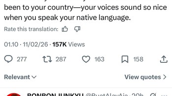 Dibalas dengan bahasa Jawa. Foto: X.com