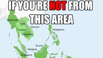 Peta Asia Tenggara dengan pesan tegas yang viral di X, mencerminkan respons emosional sebagian warganet terhadap komentar rasis. Foto: X.com