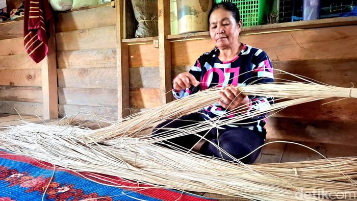 Sejumlah kreasi anyaman rotan kelompok Ebpa Ra. (Oktavian Balang/detikKalimantan)