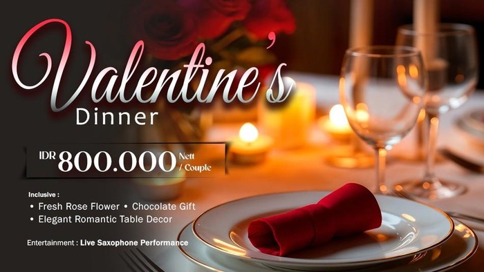 Valentine Makin Spesial dengan Romantic Dinner Intimate Diiringi Live Saxophone