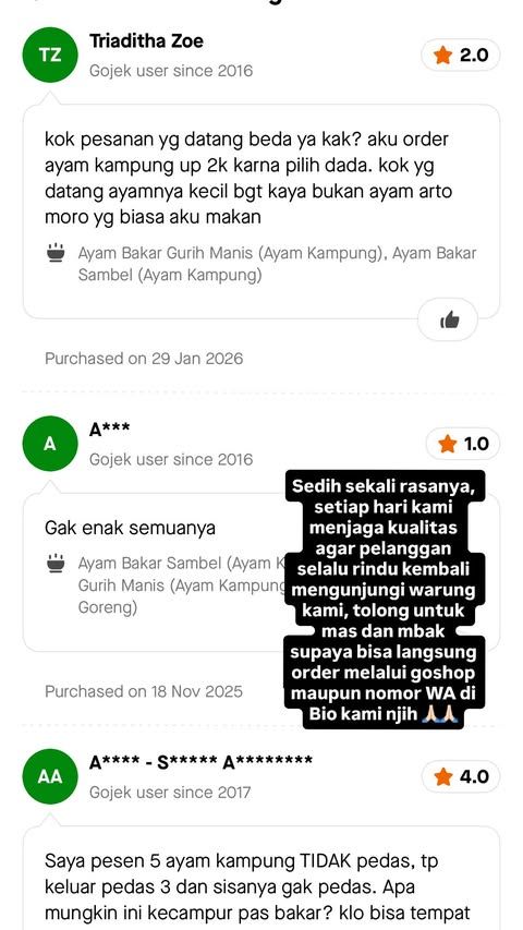 Ayam Bakar Artomoro 'KW' Bertebaran di Jogja, Pemilik Asli Langsung Klarifikasi