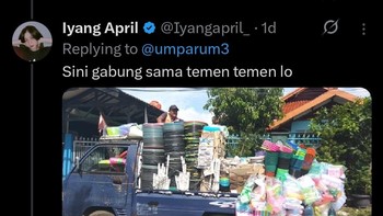 Pedang klontong plastik rumah tangga. Foto: X.com