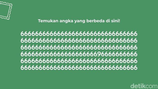 Hanya untuk Pemilik Mata Super, Bisa Temukan Angka yang Berbeda? Di antara banyak angka yang hampir identik, terdapat satu angka yang berbeda. Bisakah menemukannya tanpa terkecoh?