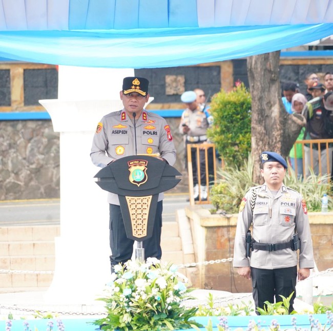 Potret Kapolda Metro Pimpin Apel Siaga Kamtibmas Bareng Ojol-Buruh Sambut Ramadan