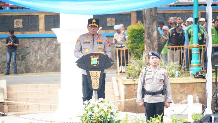 Potret Kapolda Metro Pimpin Apel Siaga Kamtibmas Bareng Ojol-Buruh Sambut Ramadan