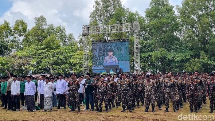 Kapolri Jenderal Listyo Sigit Prabowo saat membuka pelatihan di SPN Selopamioro, Bantul, Sabtu (14/2/2026).