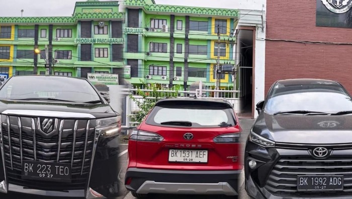 Tiga mobil sitaan dugaan korupsi expor CPO dititip di Kejari Medan, Sabtu(14/2/2026)
(dok Kejari Medan)