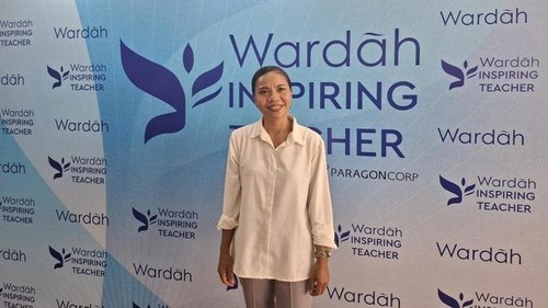 Guru SIT Poco Dedeng, Labuan Bajo, Manggarai Barat, NTT, Adelfiana Hermin, saat ditemui di Gedung Sabuga Institut Teknologi Bandung (ITB), Sabtu (14/2/2026). (Cicin Yulianti/detikEdu)