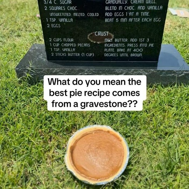 Antimainstream! Wanita Ini Bagikan Resep yang Tertulis di Batu Nisan