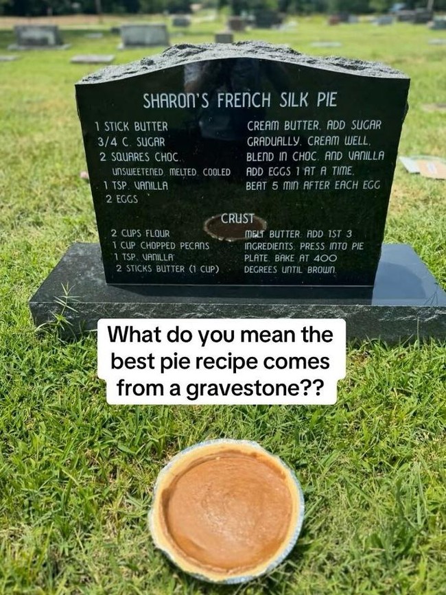 Antimainstream! Wanita Ini Bagikan Resep yang Tertulis di Batu Nisan