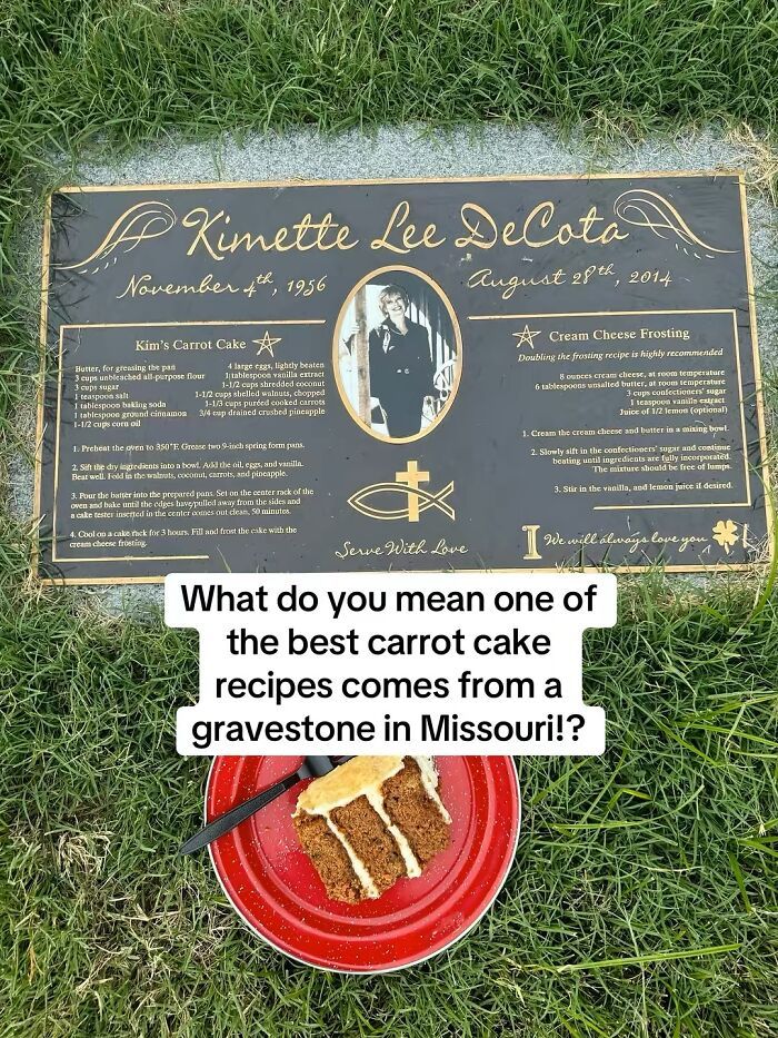 Antimainstream! Wanita Ini Bagikan Resep yang Tertulis di Batu Nisan