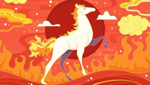 Ilustrasi shio kuda api.