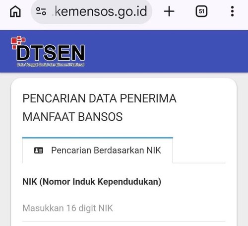 Pakai NIK, Cara Mudah Cek Bansos dan Desil DTSEN