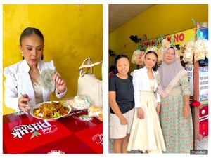 Yuni Shara Nongkrong di Warung Rujak Cingur, Netizen Salfok Outfitnya!