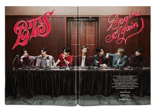 Dalam interview bersama GQ, RM buka suara soal tekanan yang ia rasakan sebagai leader BTS. Bahkan saat live streaming Weverse pada Desember 2025, ia bilang sudah “ribuan kali” untuk membubarkan grup. Namun mereka memilih tetap bertahan dan saling backup satu sama lain. Foto: dok. GQ