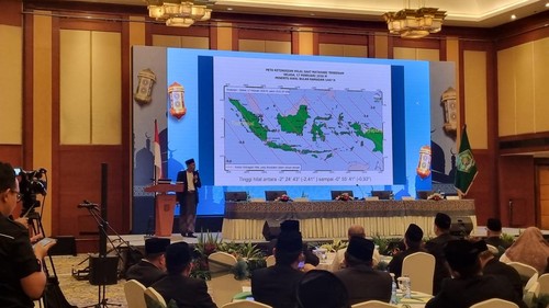 Pemaparan posisi hilal di Kemenag (Taufiq/detikcom)