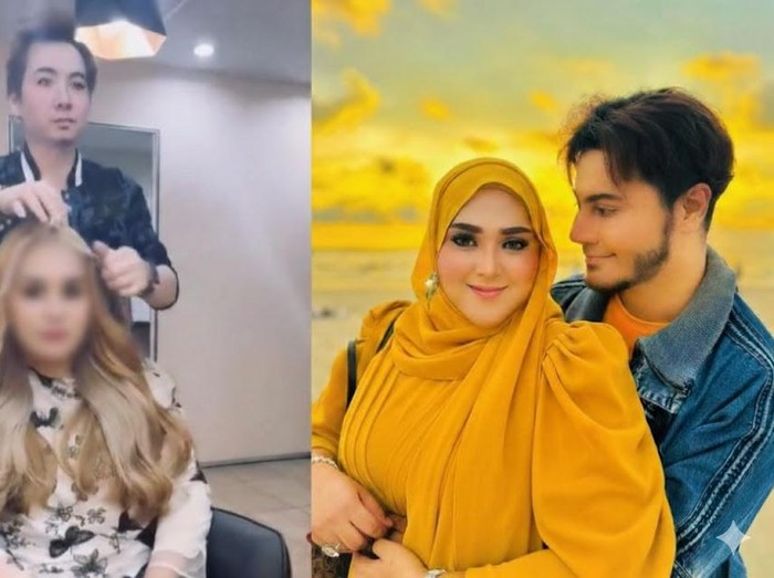 Foto Fatin Syazwani Ishak dan Syed Muhammad Shah Hasif, viral mengenakan baju Lebaran tema Barbie.