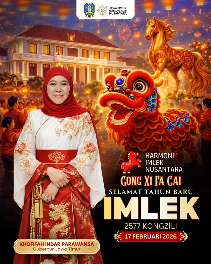 Ucapan Imlek Gubernur Khofifah Indar Parawansa