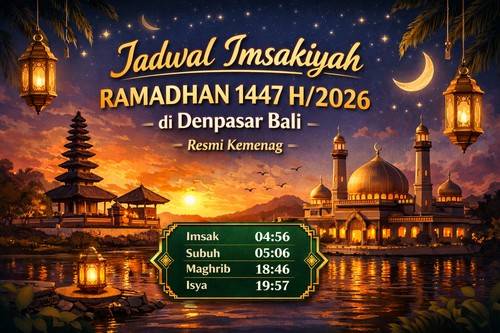 Jadwal Imsakiyah Ramadhan 1447 H/2026 di Denpasar Bali Resmi Kemenag. (Chat GPT)