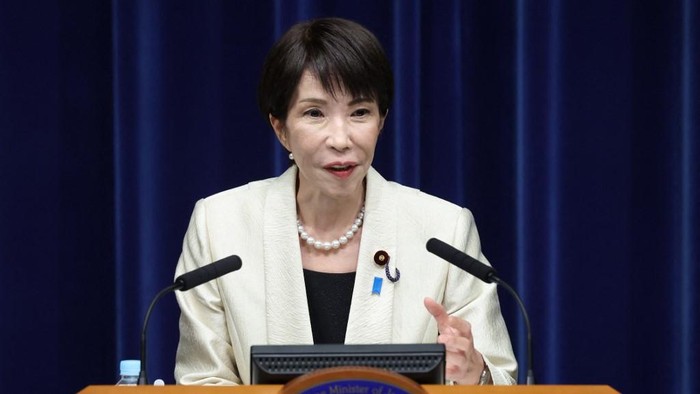 Japans Prime Minister Sanae Takaichi addresses a news conference at the Prime Ministers office in Tokyo on February 18, 2026. (Photo by Kiyoshi Ota / POOL / AFP)