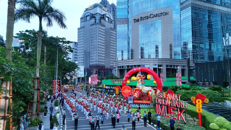Perayaan Imlek di Kawasan SCBD, Jakarta.