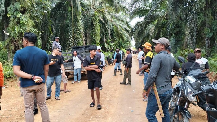 Ratusan warga memprotes PT AJP yang merupakan KSO PT Agrinas di Pangkalan Bun.