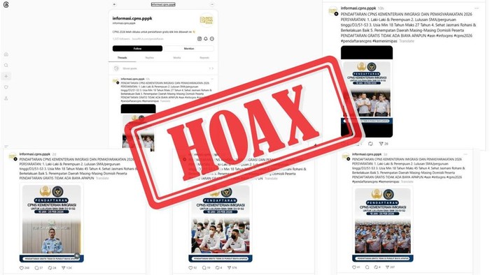 Hoaks penerimaan CPNS Imigrasi 2026.