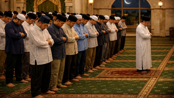 Ilustrasi salat tarawih. (Chat GPT)