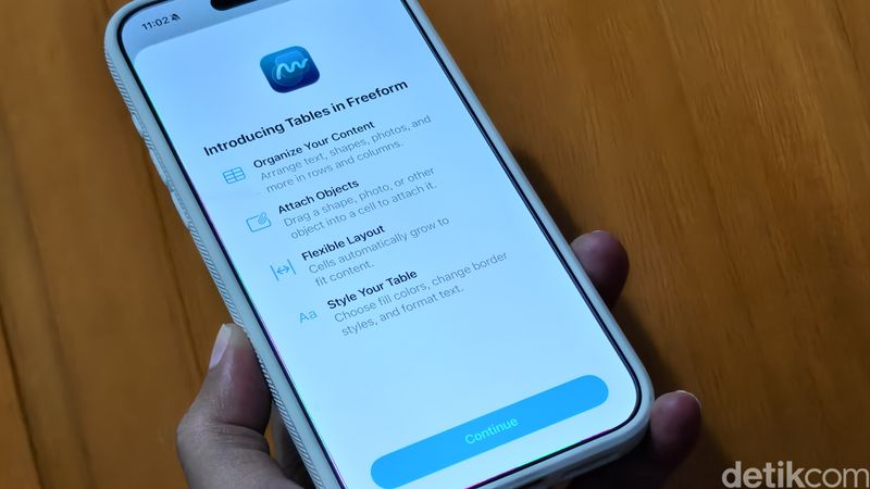 Fitur Tables in Freeform di iOS 26.4