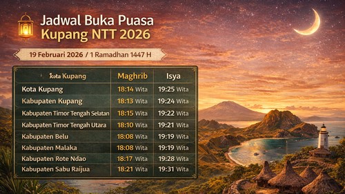 Jadwal buka puasa Kupang NTT 2026. (Chat GPT)