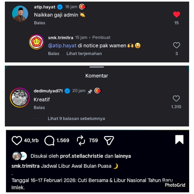 Respons Wamen Atip, Wamen Stella, dan Gubernur KDM soal postingan SMK Tri Mitra. Respons Wamen Atip, Wamen Stella, dan Gubernur KDM soal postingan SMK Tri Mitra.