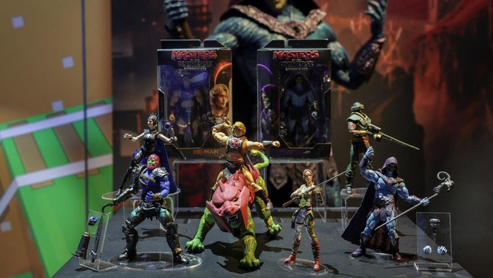 Master of the Universe toy series are displayed at Mattel’s booth at the New York Toy Fair in New York City, U.S., February 17, 2026. REUTERS/Jeenah Moon