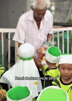 Datang Bawa Makanan, Murid TK Ini Bikin Kakek Menangis Terharu