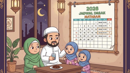 Jadwal imsak Mataram 2026. (Gemini AI)