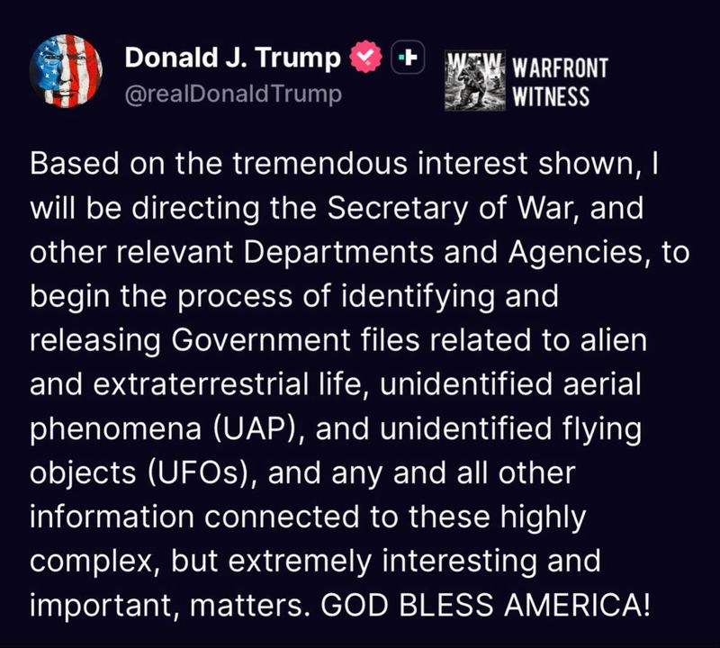 Pernyataan Trump Soal Alien Pernyataan Trump Soal Alien