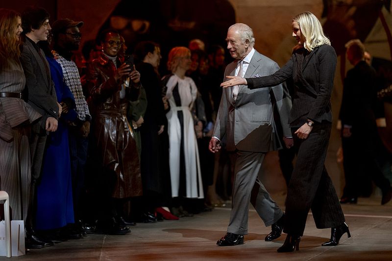 King Charles III attends the opening show of London Fashion Week 2026, at 180 Studios, central London. Picture date: Thursday February 19, 2026. (Photo by Aaron Chown/PA Images via Getty Images)
