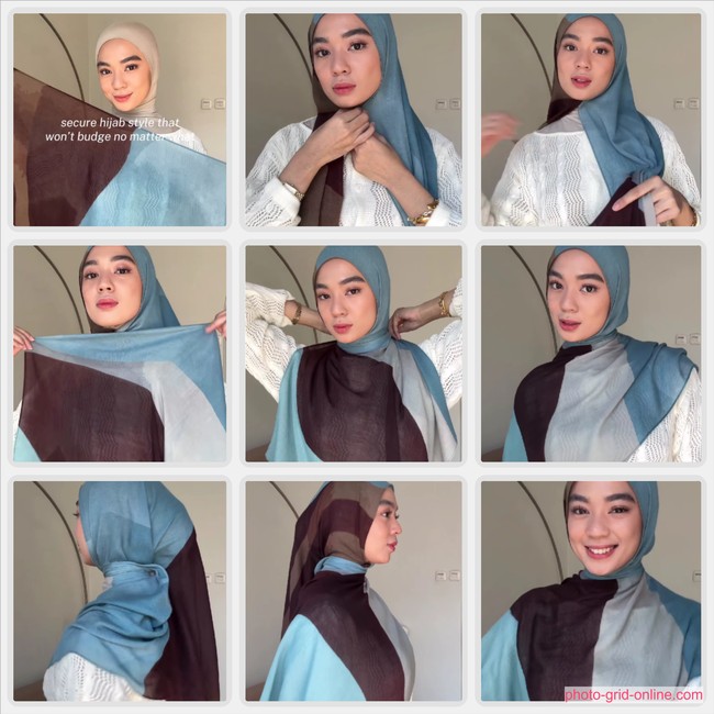 Tutorial hijab pashmina print.