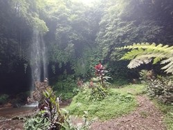 Air Terjun One terletak bersebelahan dengan Air Terjun Banyu Wana Amertha. Terdapat sebuah jembatan yang bisa menjadi spot foto dengan latar belakang gerojokan tersebut.